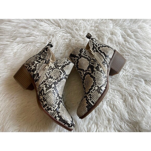 MIA Women SZ 6 Auden Ankle Casual Zip Snakeprint Bootie Shoe Boho Rocker - Picture 12 of 12